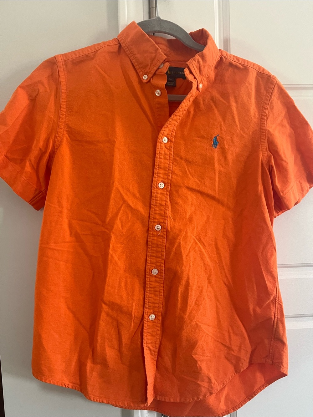 Ralph Lauren Bright Orange Short-Sleeve Button-Down Shirt